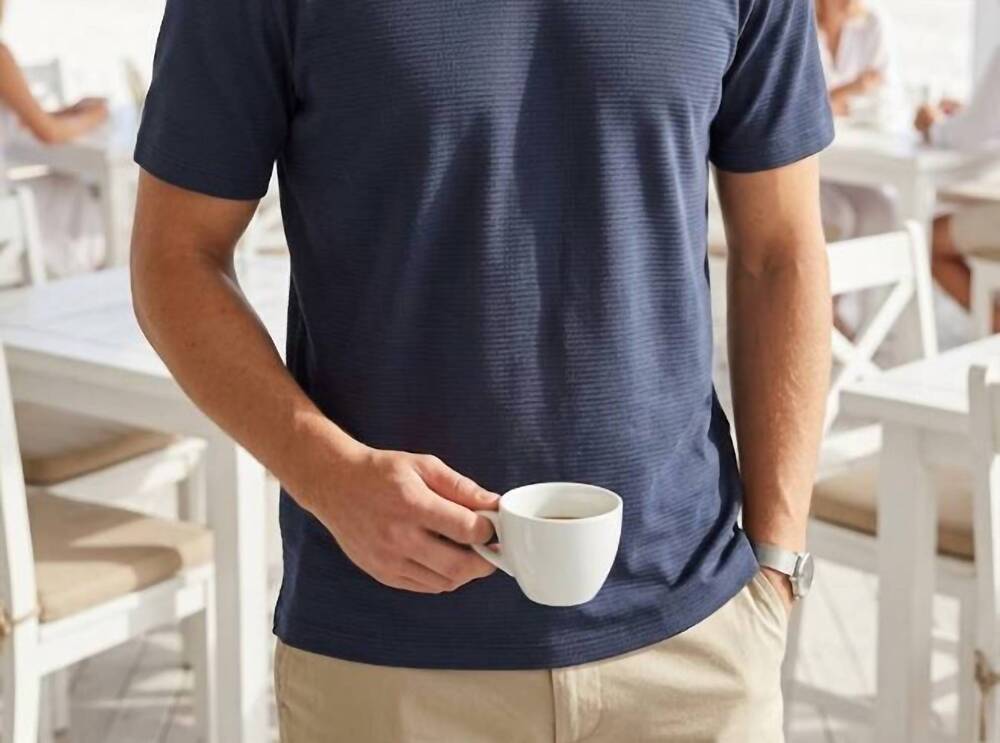 NEW TOMMY BAHAMA coastal crest islandzone v-neck shirt in ocean deep
